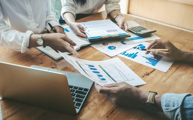 Business negotiation concept , marketing manager talking to business partners for investments collaboration.